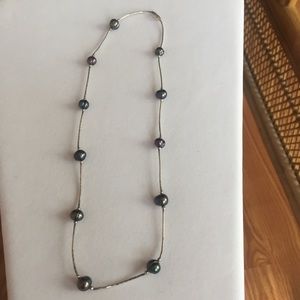 Beaded Silver Chain Necklace